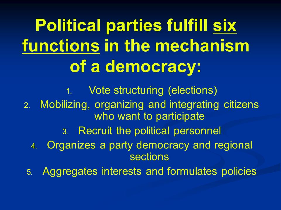 functions of political parties