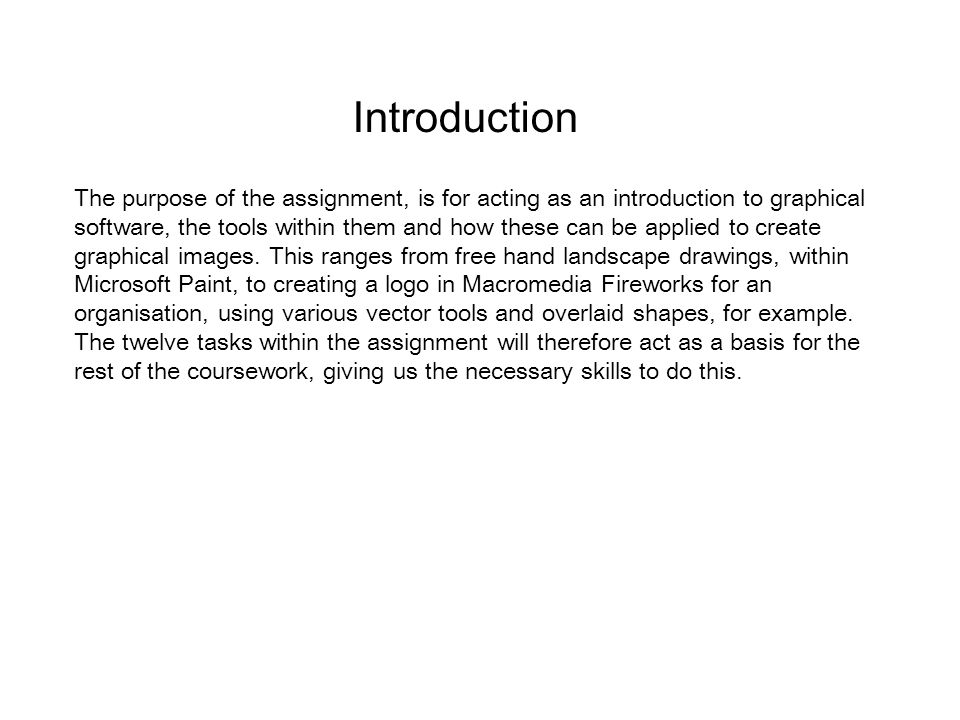 sample introduction of assignment