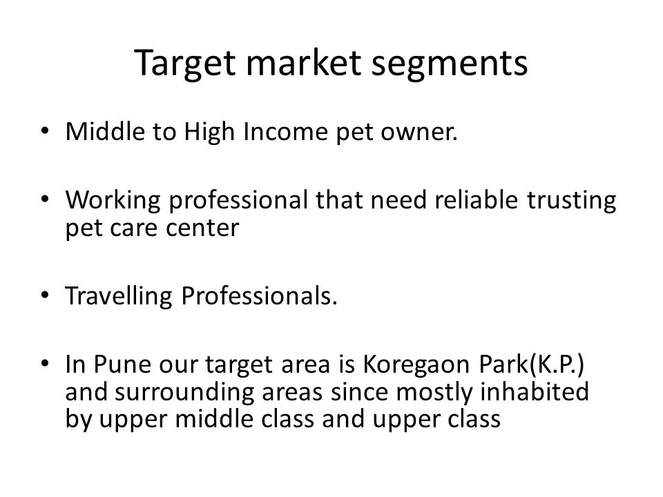 target market for pet care
