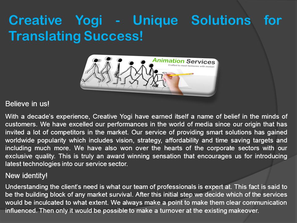 Creative Yogi - Unique Solutions for Translating Success.