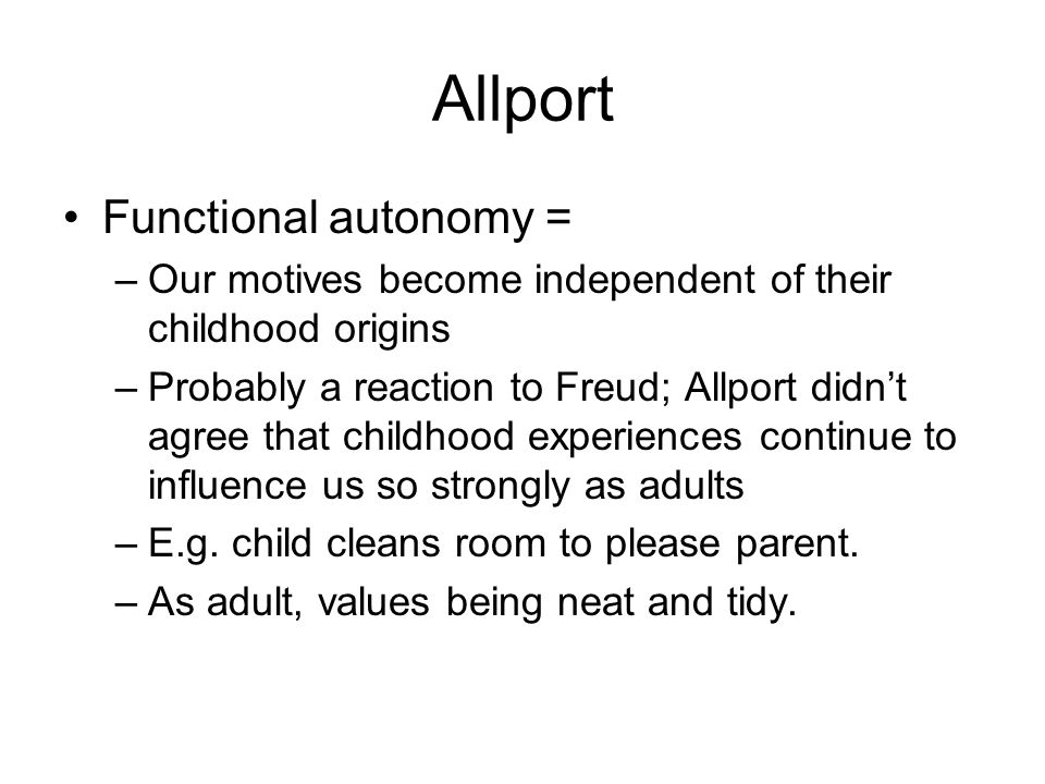 functional autonomy of motives