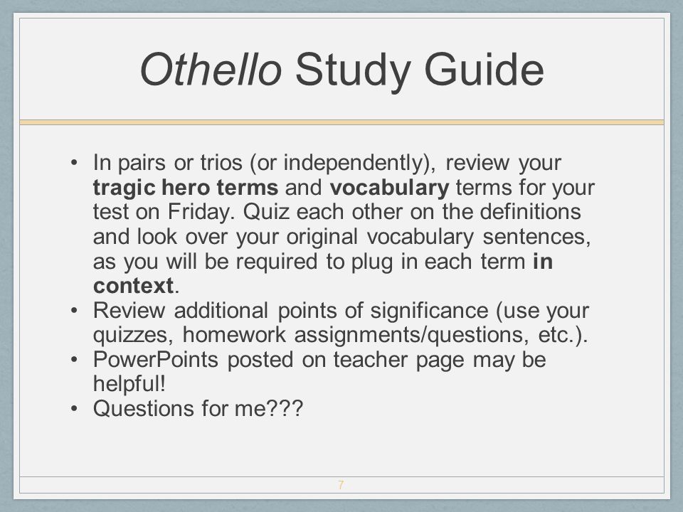 othello study guide questions