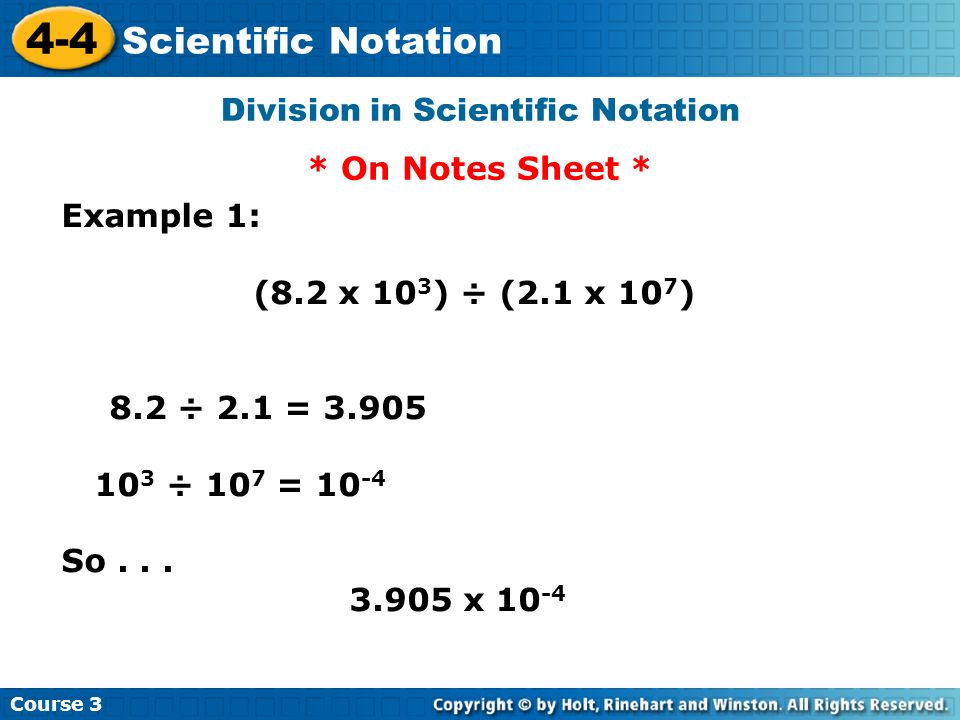 dividing scientific notation examples Scientific notation part ii multiplying and dividing ppt video.