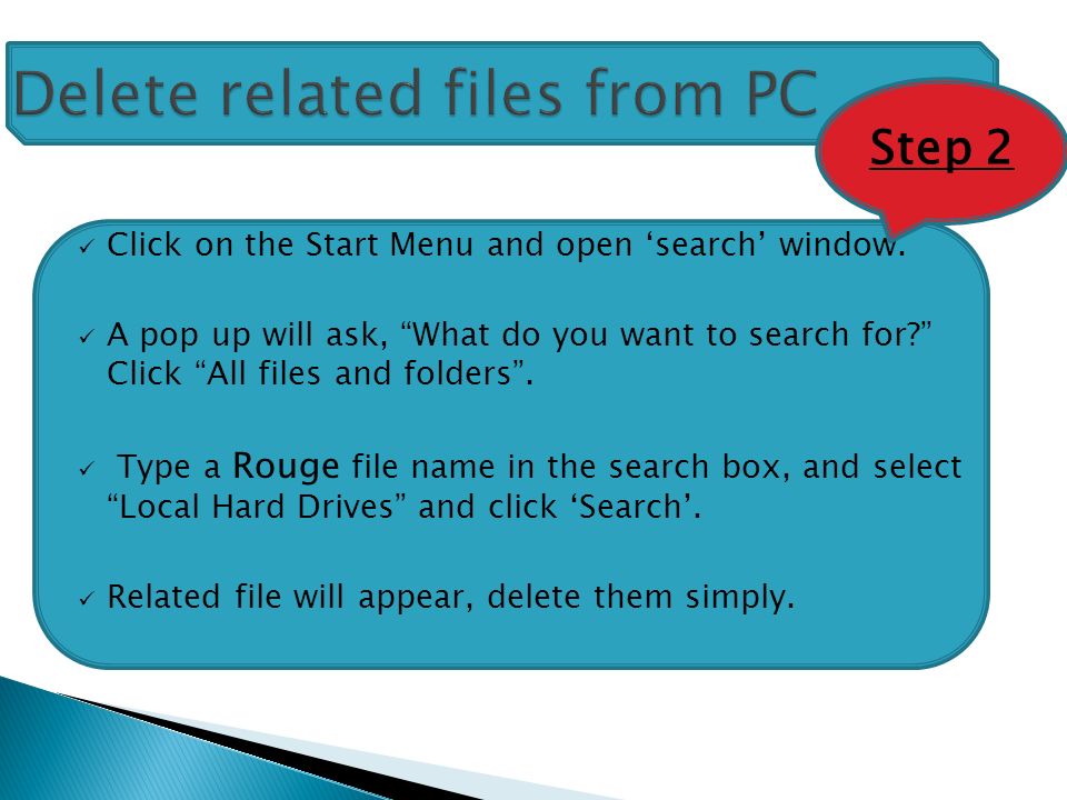 Click on the Start Menu and open ‘search’ window.