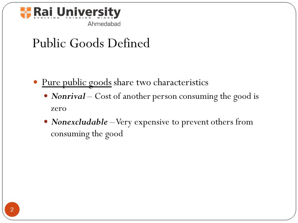 what are the characteristics of a public good