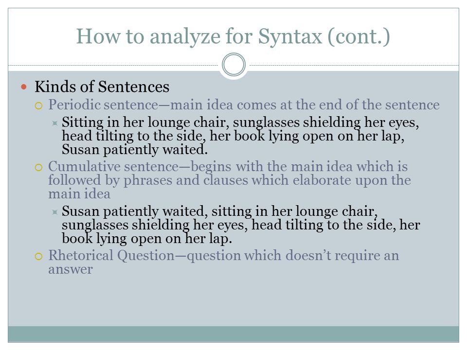 Ap Language And Composition Syntax Definition Also Referred