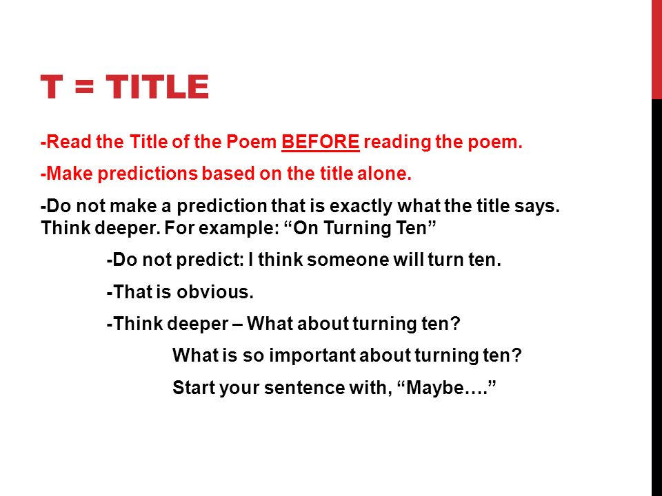 how to write the title of a poem