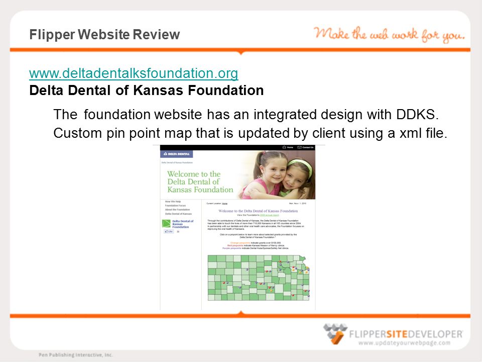 Flipper Website Review   Delta Dental of Kansas Foundation The foundation website has an integrated design with DDKS.