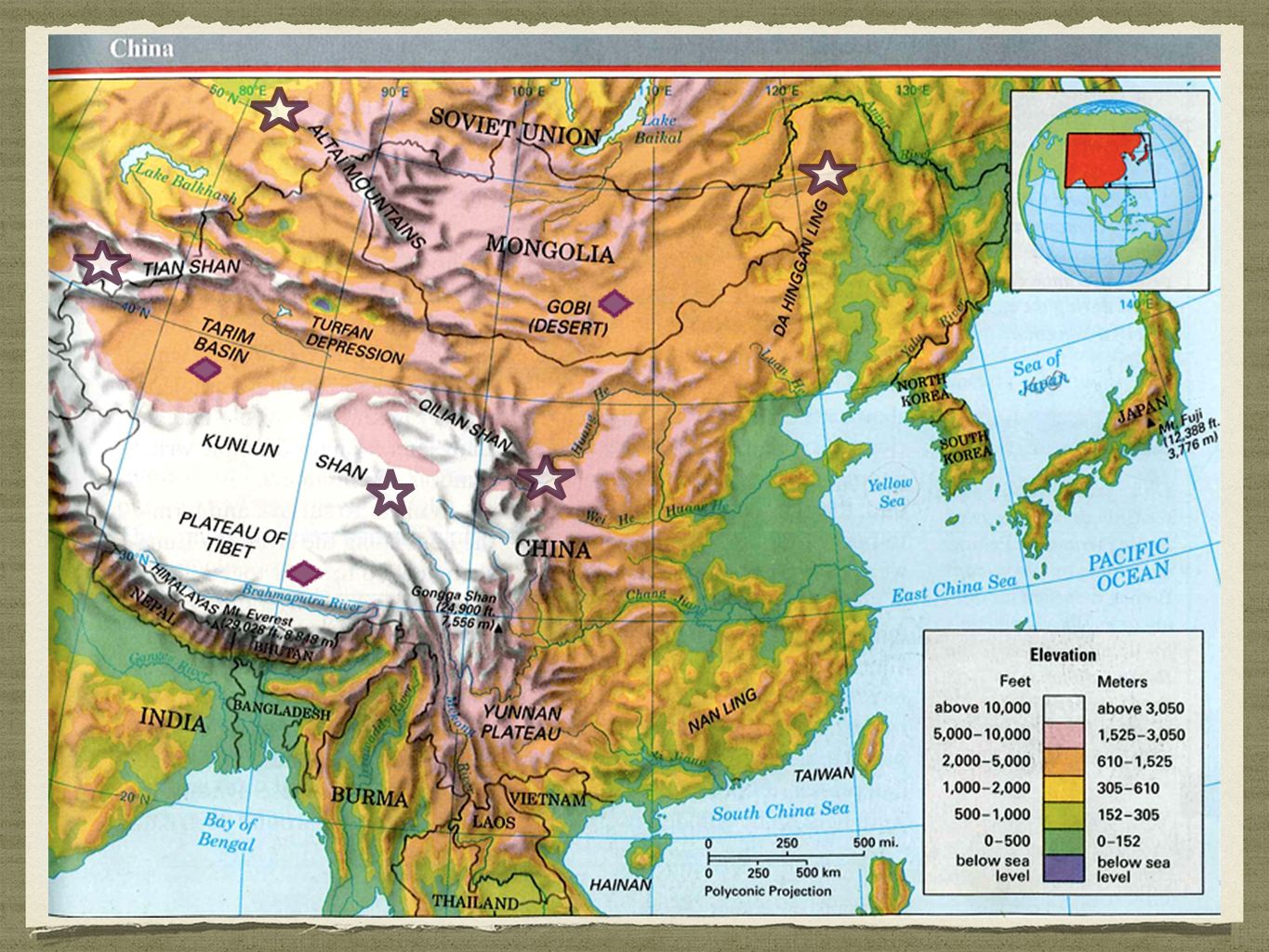 китайская стена на карте китая