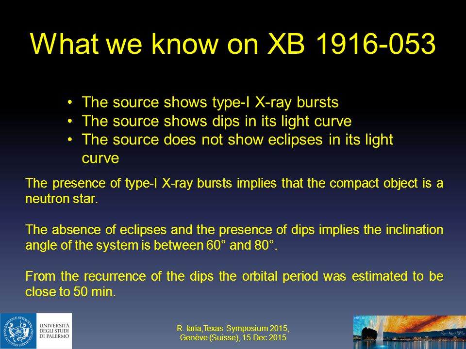 The source shows type-I X-ray bursts The source shows dips in its light curve The source does not show eclipses in its light curve The presence of type-I X-ray bursts implies that the compact object is a neutron star.