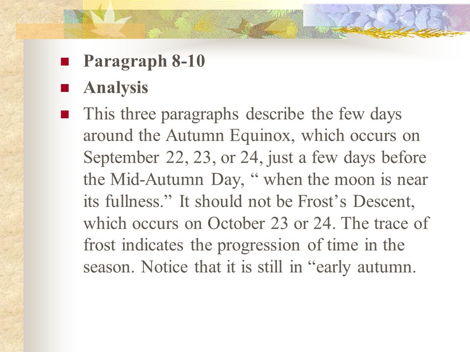 paragraph on autumn season in english