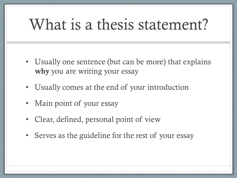a great thesis statement