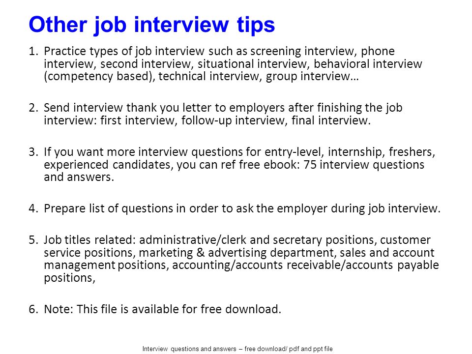 Interview Questions And Answers Free Download Pdf And Ppt File