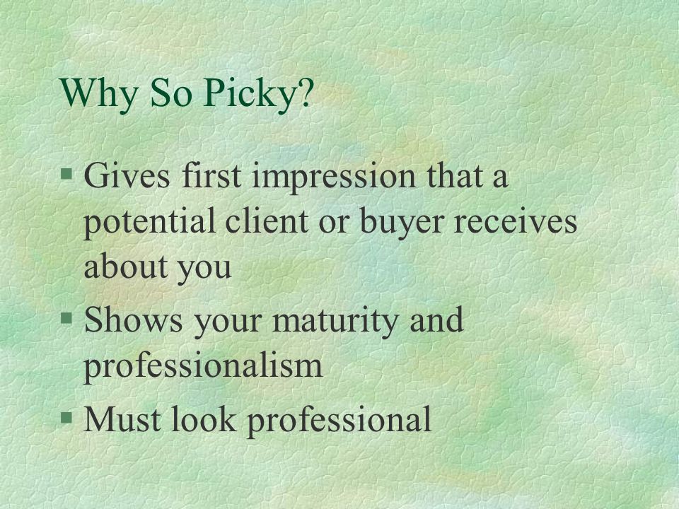 Business Letters Why So Picky Gives First Impression That A