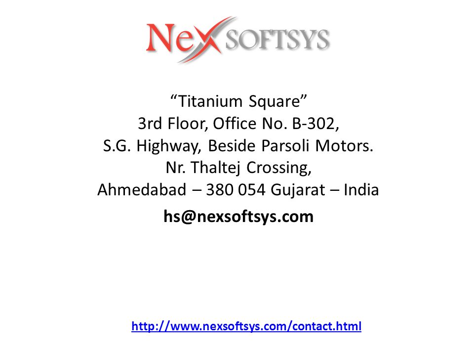 Titanium Square 3rd Floor, Office No. B-302, S.G.