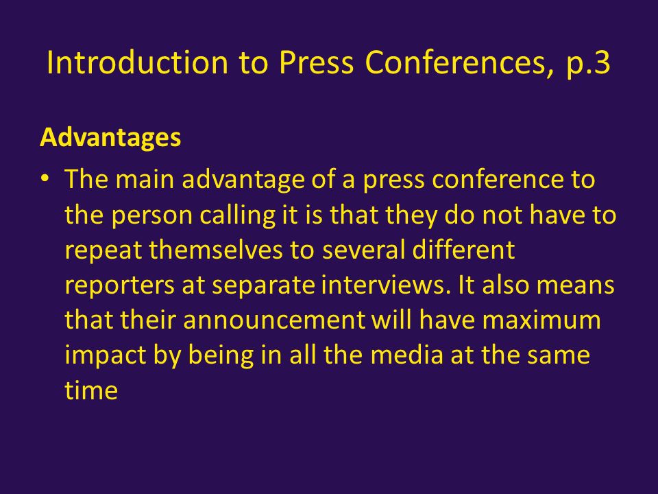 advantages of press media
