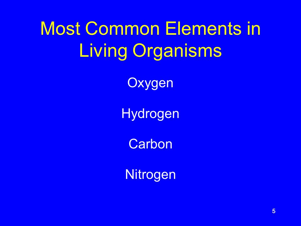what are the most common elements in living organisms