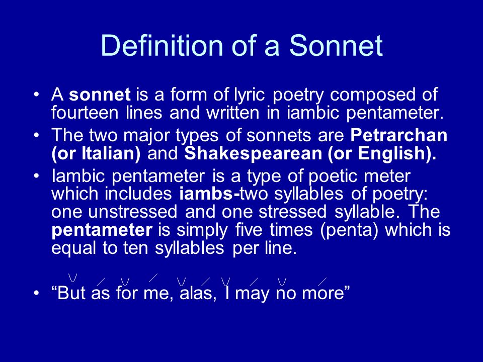 An Intro to Sonnets AP Literature & Comp., pd. 1A. - ppt download