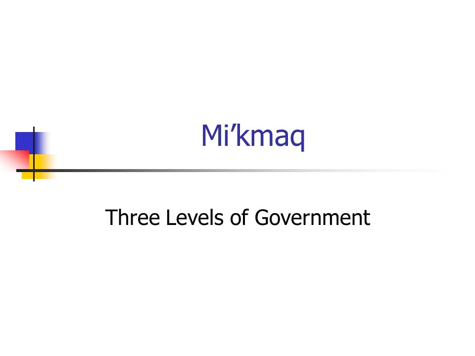 Mi’kmaq Three Levels of Government