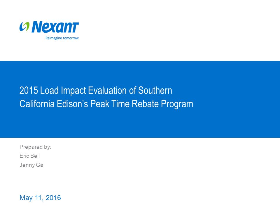 2015 Load Impact Evaluation of Southern California Edison’s Peak Time