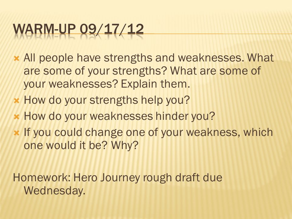 all people have strengths and weaknesses what are some of your what are some weaknesses