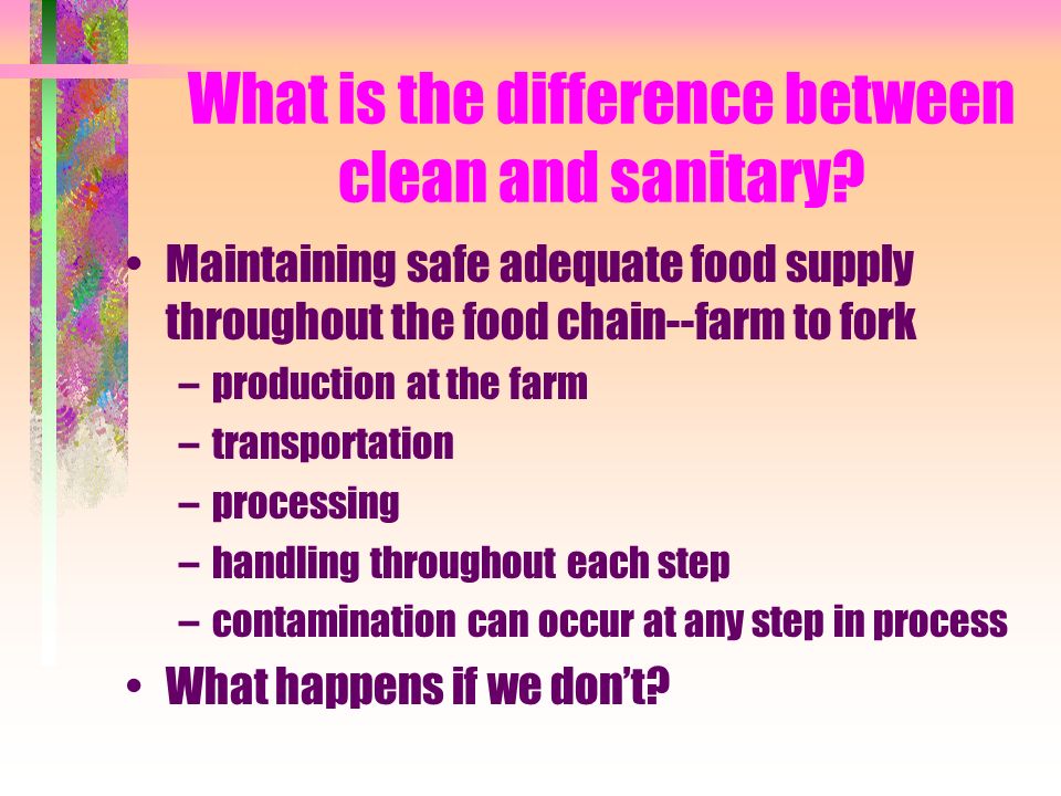 What is the difference between clean and sanitary.