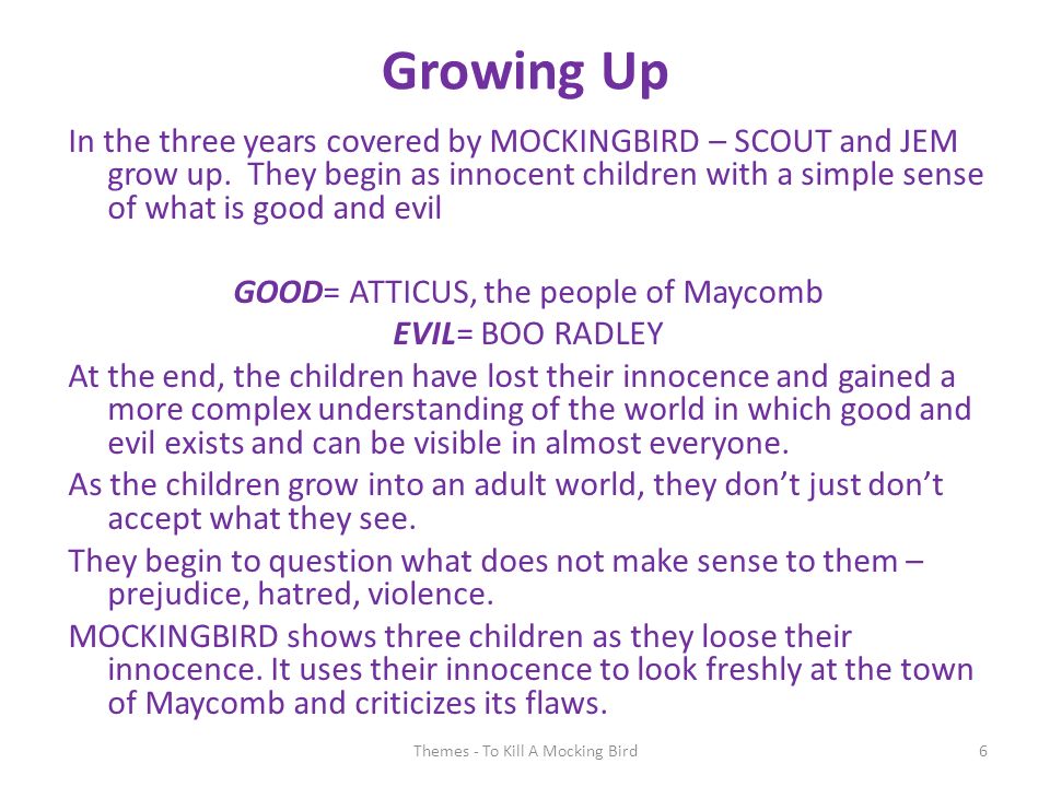 growing up in to kill a mockingbird