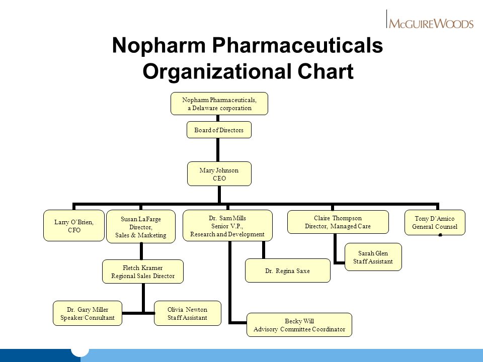 Pharmaceutical Organizational Chart