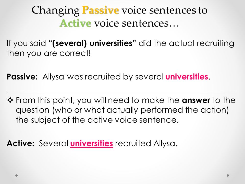 how to switch from passive to active voice