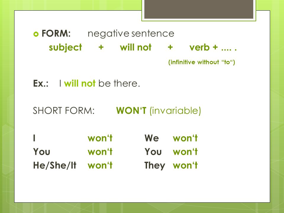 Expressing Future Vyjadrenie budúcnosti. Future Simple Tense “WILL“  FORM:  affirmative sentence subject + will + verb (infinitive without “to“ - ppt  download