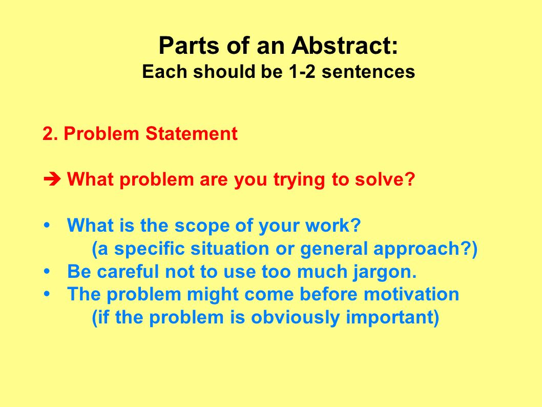 Parts of an abstract uses