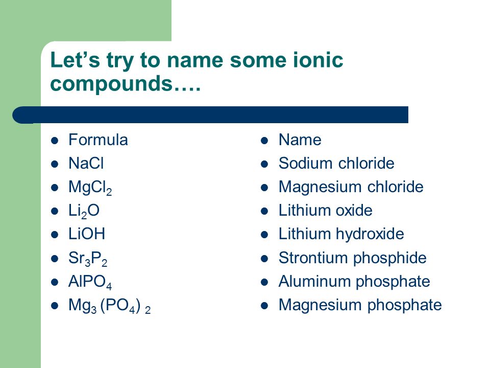 Ionic Compounds Think Salt Definitions Formed By Transfer Of Electrons Ions Charged Particles Are Formed Attraction Between And Ions Holds The Ppt Download