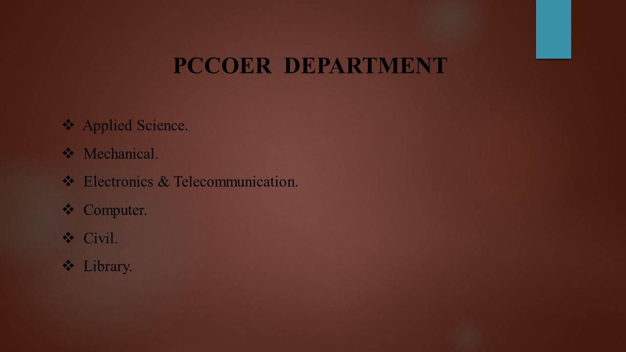 PCCOER DEPARTMENT  Applied Science.  Mechanical.