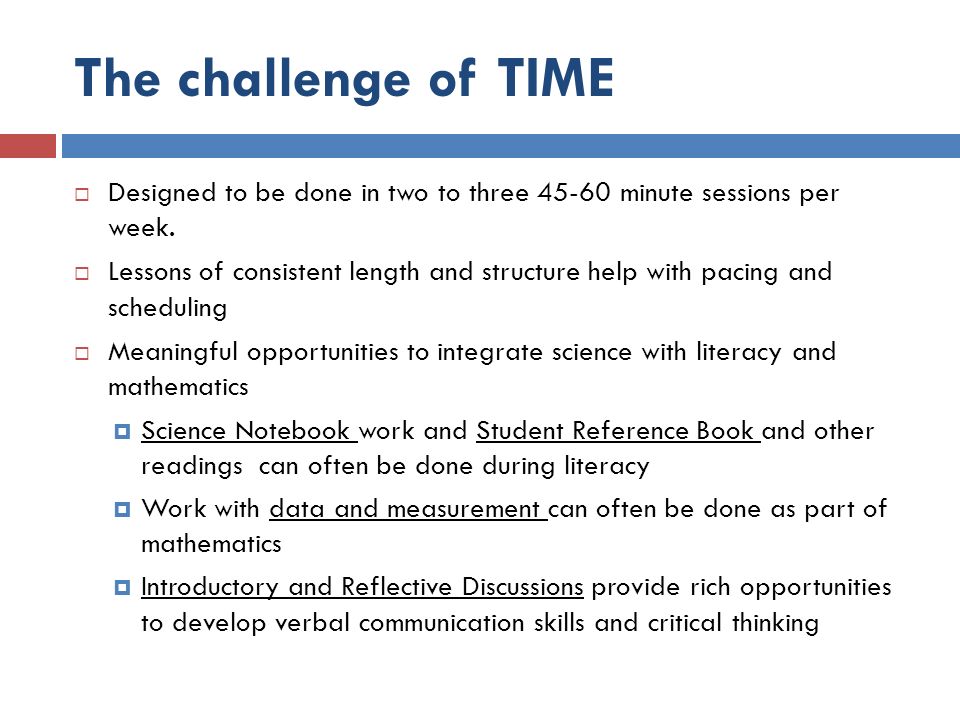 The challenge of TIME  Designed to be done in two to three minute sessions per week.