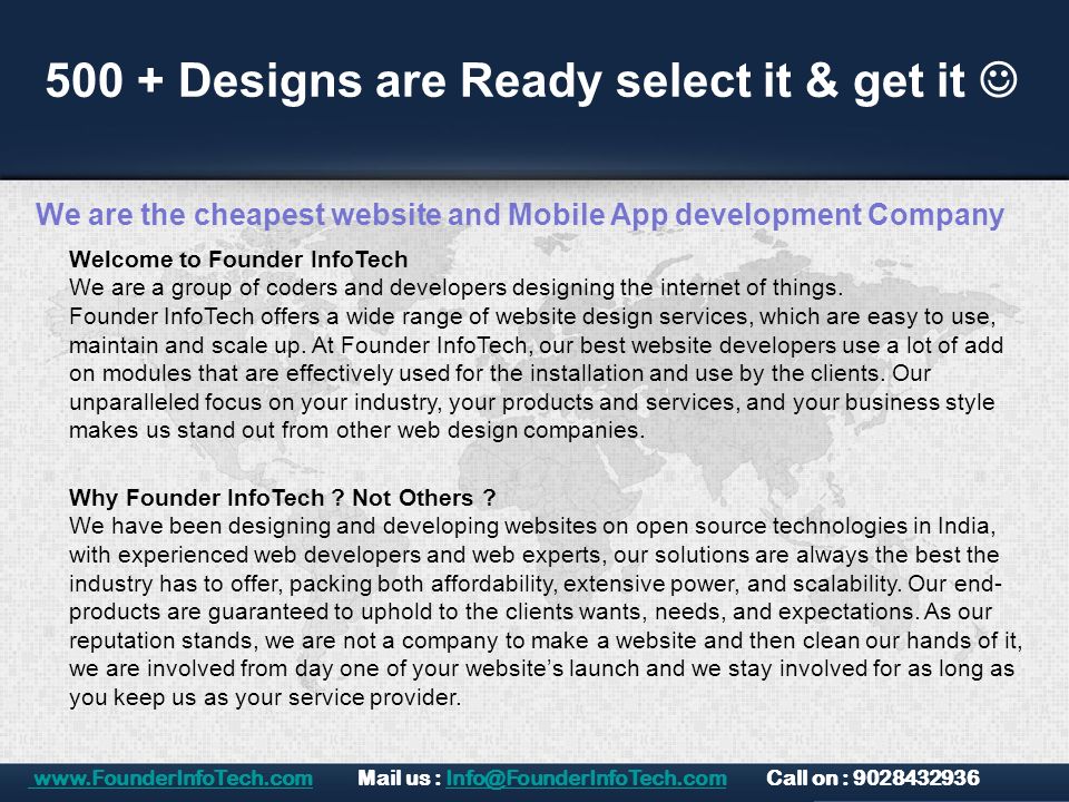 500 + Designs are Ready select it & get it Welcome to Founder InfoTech We are a group of coders and developers designing the internet of things.