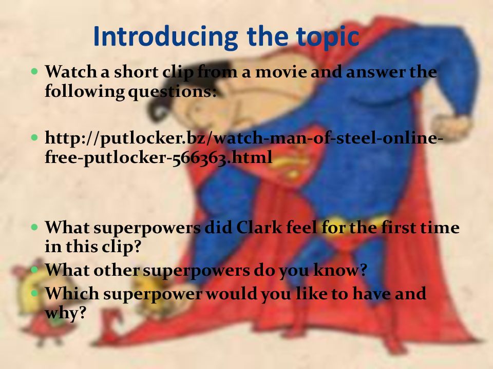 Introducing the topic Watch a short clip from a and answer the questions: free-putlocker html. - ppt download