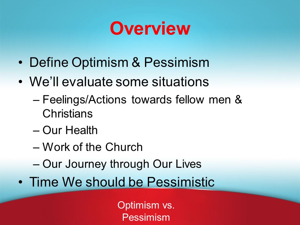 define pessimistic attitude