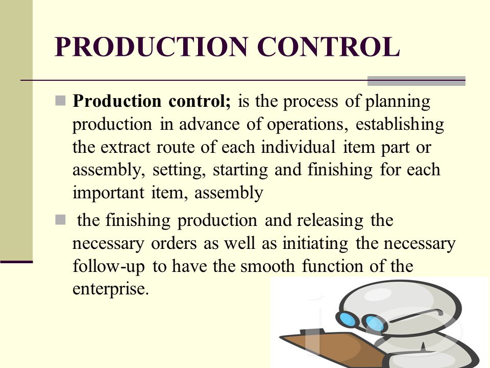 what is a production controller