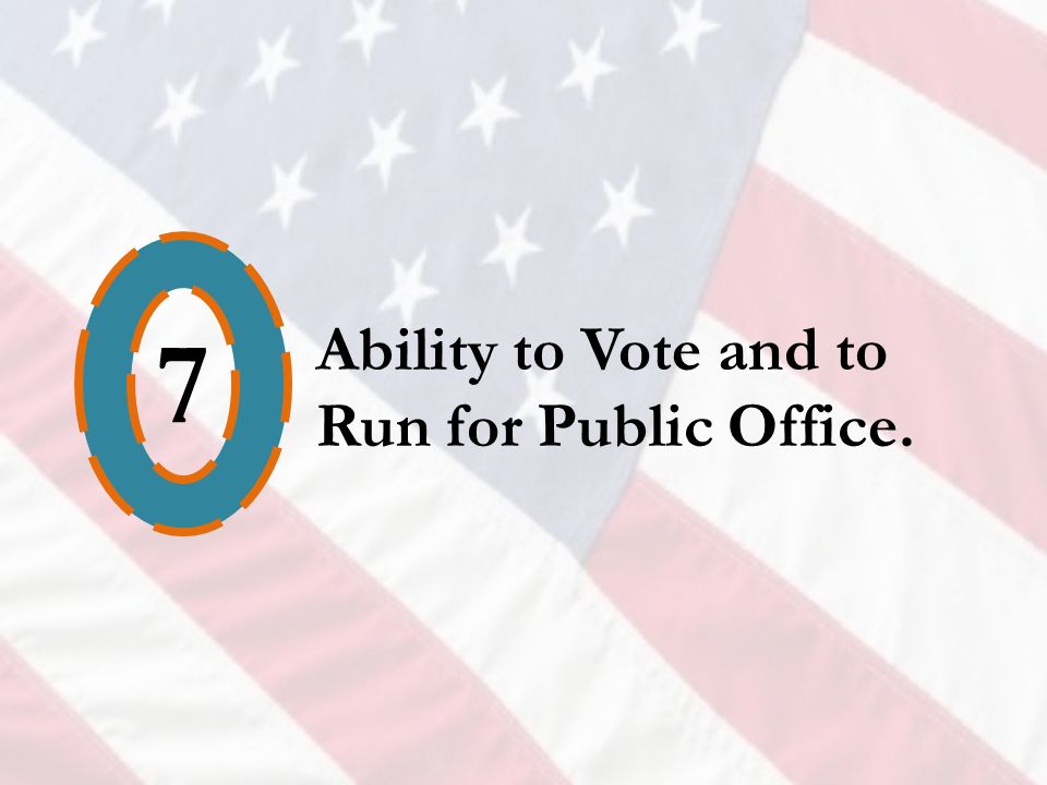 7 Ability to Vote and to Run for Public Office.