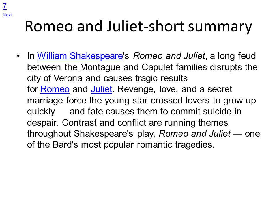 Short описание. Romeo and Juliet short Summary. Romeo and Juliet poem.