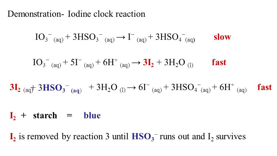 iodine clock reaction formula