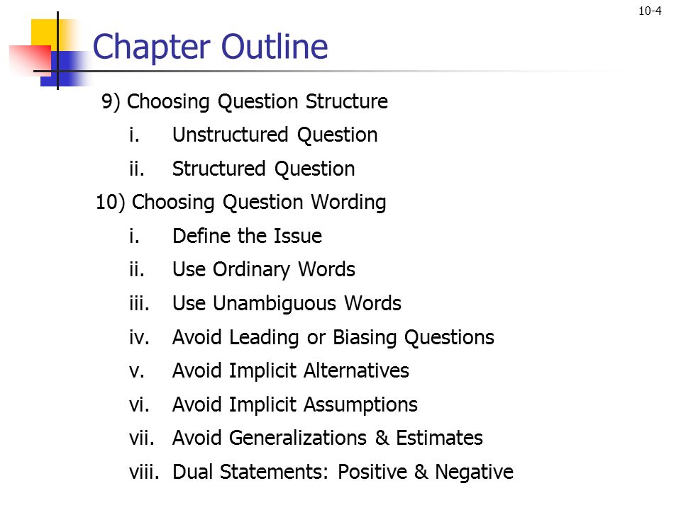 Chapter Ten Questionnaire Form Design Chapter Outline 1 Overview 2 Questionnaire Observation Forms I Questionnaire Definition Ii Objectives Ppt Download