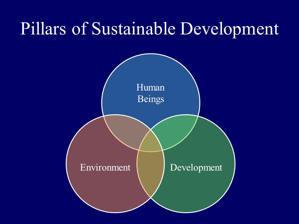 Human Beings DevelopmentEnvironment Pillars of Sustainable Development