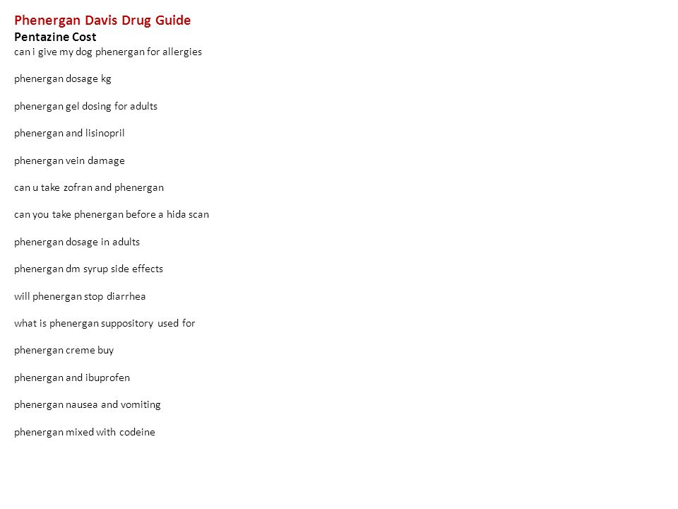Phenergan Dosage Chart