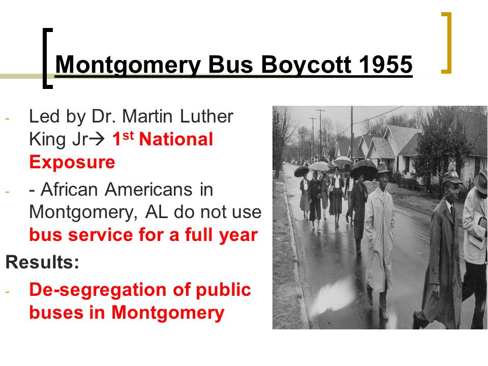 Montgomery Bus Boycott Led by Dr.