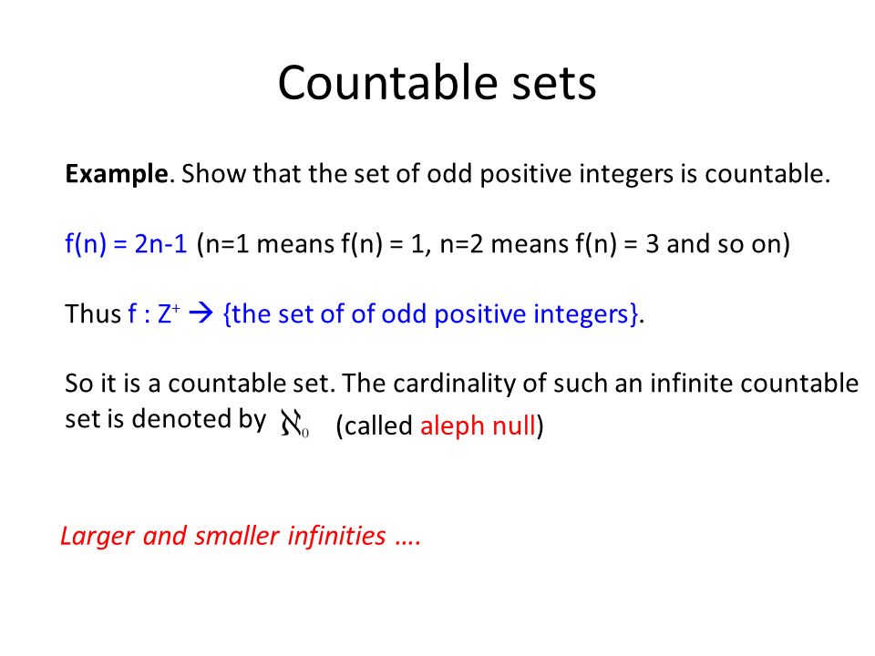 examples of countable sets Countable set example.