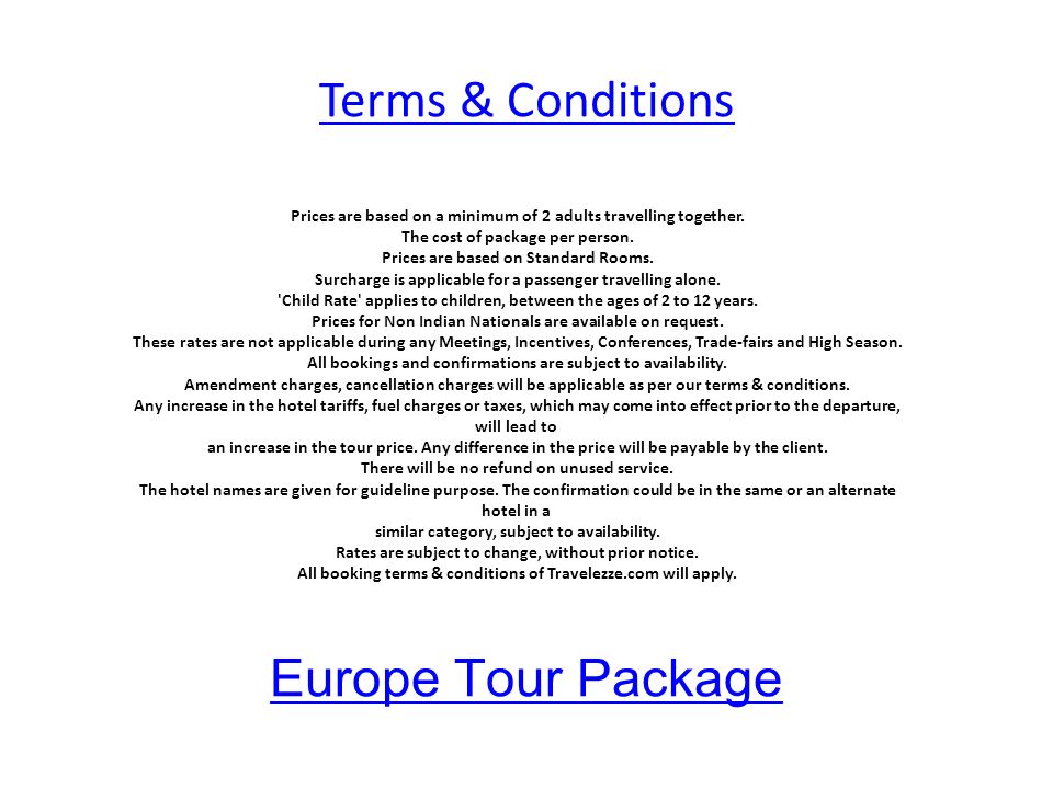 MIND BLOWING EUROPE 14N/15D Europe Tour Package. Itinerary &amp; Hotel 