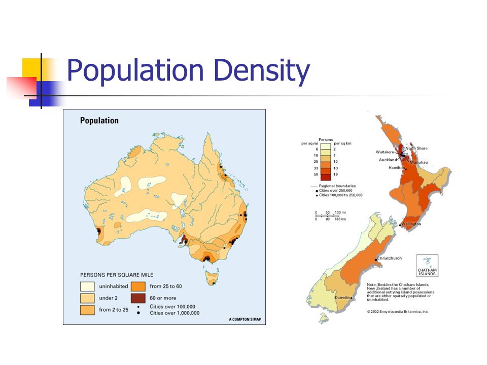 Размещение населения австралия и океания