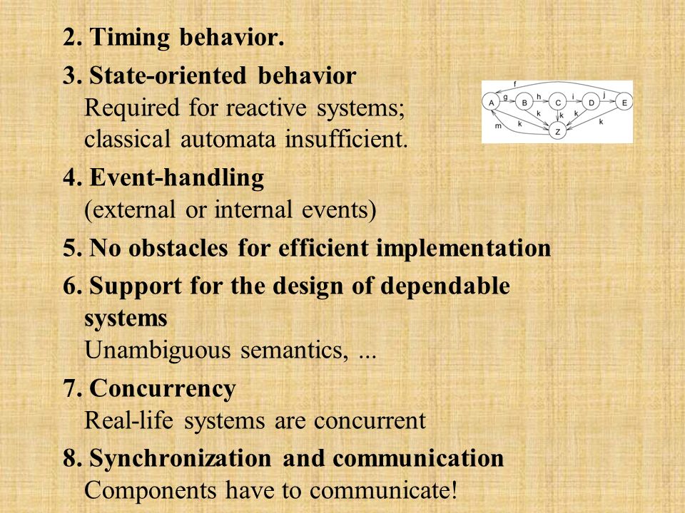 Specification of embedded systems: Requirements for specification techniques 1.