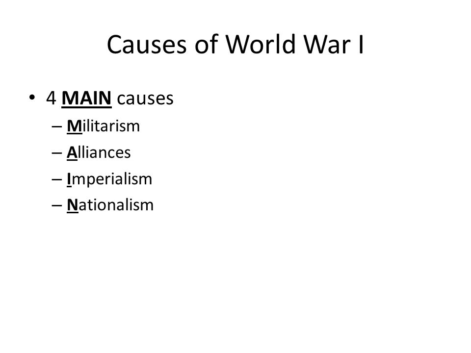 Causes Of Ww1 Chart